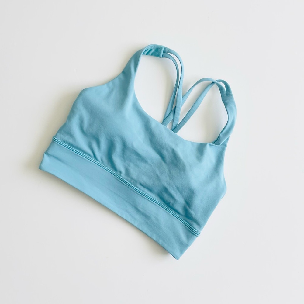 Lululemon SIZE 6 Energy Long Lined strappy back bra in blue